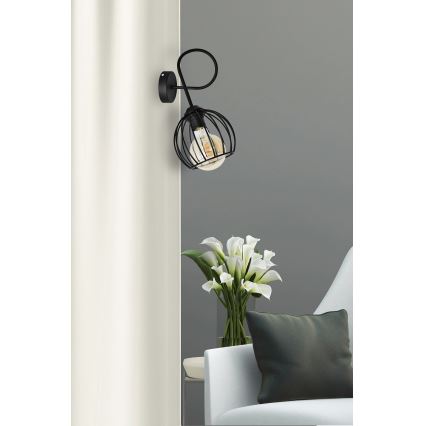 Sienas gaismeklis OXFORD 1xE27/15W/230V melns