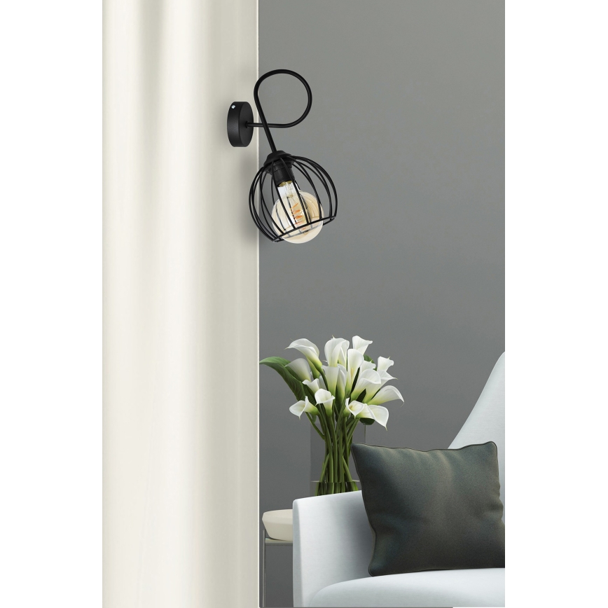 Sienas gaismeklis OXFORD 1xE27/15W/230V melns