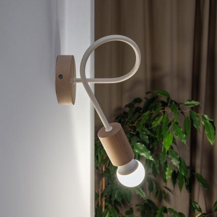 Sienas gaismeklis OXFORD, 1xE27/15W/230V, priede/krēmkrāsa