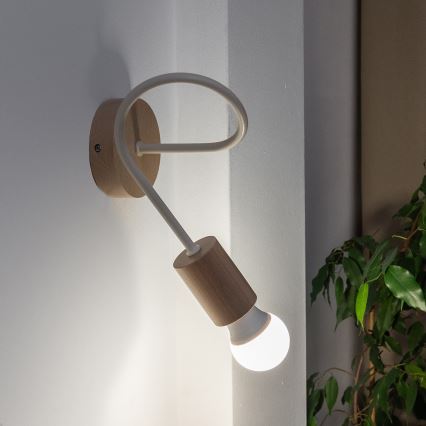 Sienas gaismeklis OXFORD, 1xE27/15W/230V, priede/krēmkrāsa