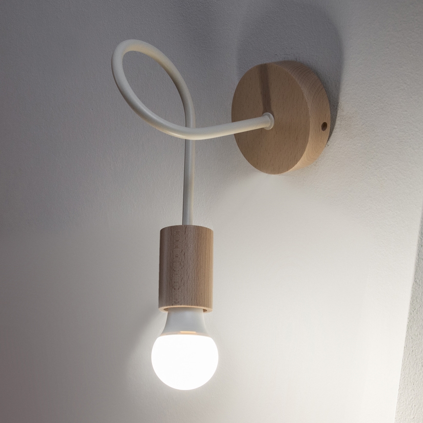 Sienas gaismeklis OXFORD, 1xE27/15W/230V, priede/krēmkrāsa