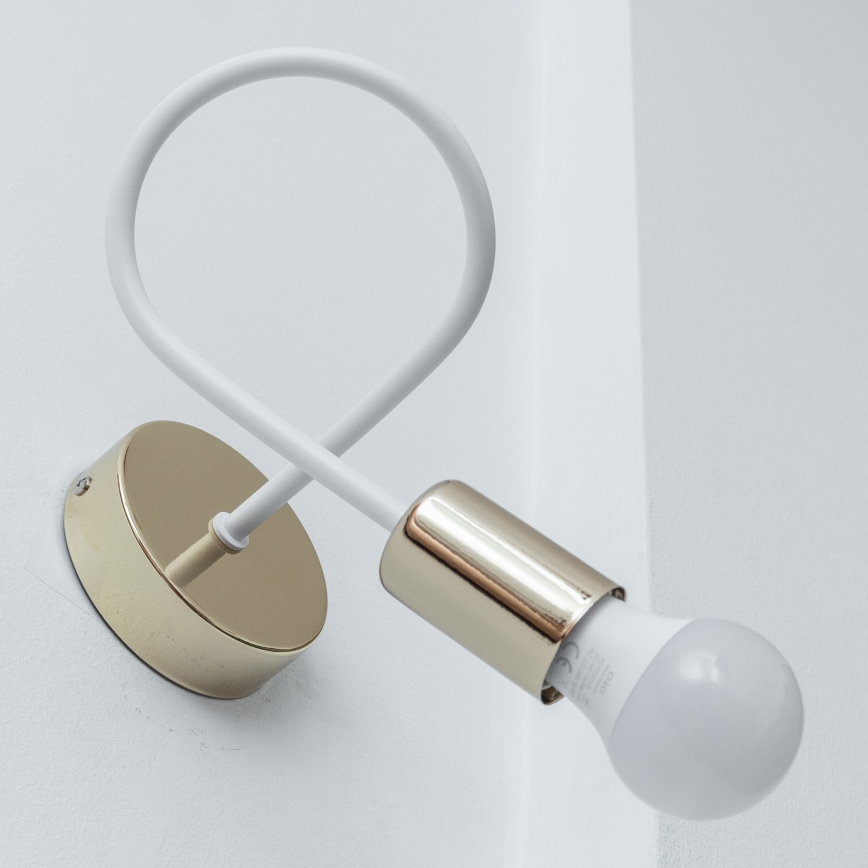 Sienas gaismeklis OXFORD 1xE27/15W/230V zelta/balta