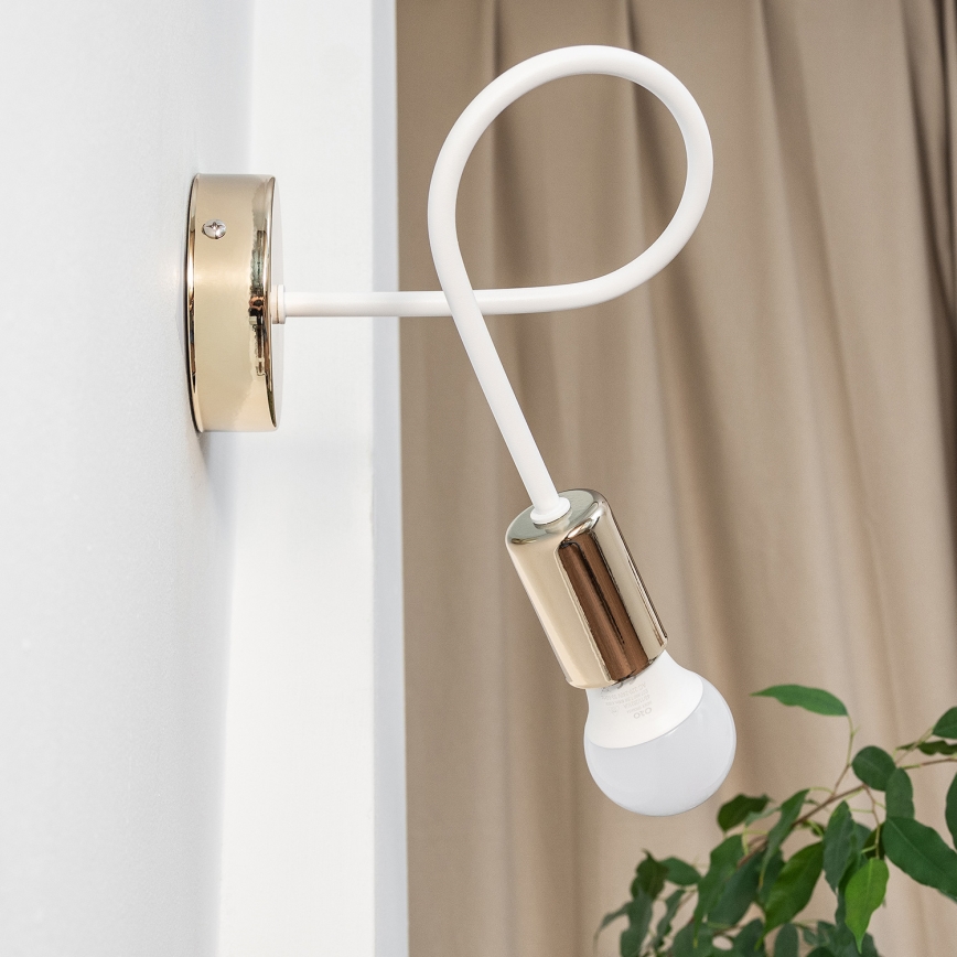 Sienas gaismeklis OXFORD 1xE27/15W/230V zelta/balta