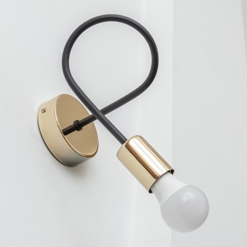 Sienas gaismeklis OXFORD 1xE27/15W/230V zeltains/melns