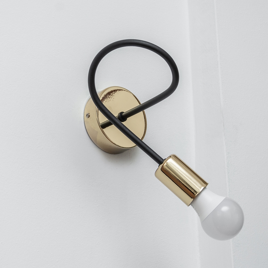 Sienas gaismeklis OXFORD 1xE27/15W/230V zeltains/melns