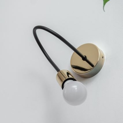 Sienas gaismeklis OXFORD 1xE27/15W/230V zeltains/melns