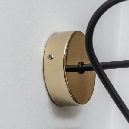 Sienas gaismeklis OXFORD 1xE27/15W/230V zeltains/melns