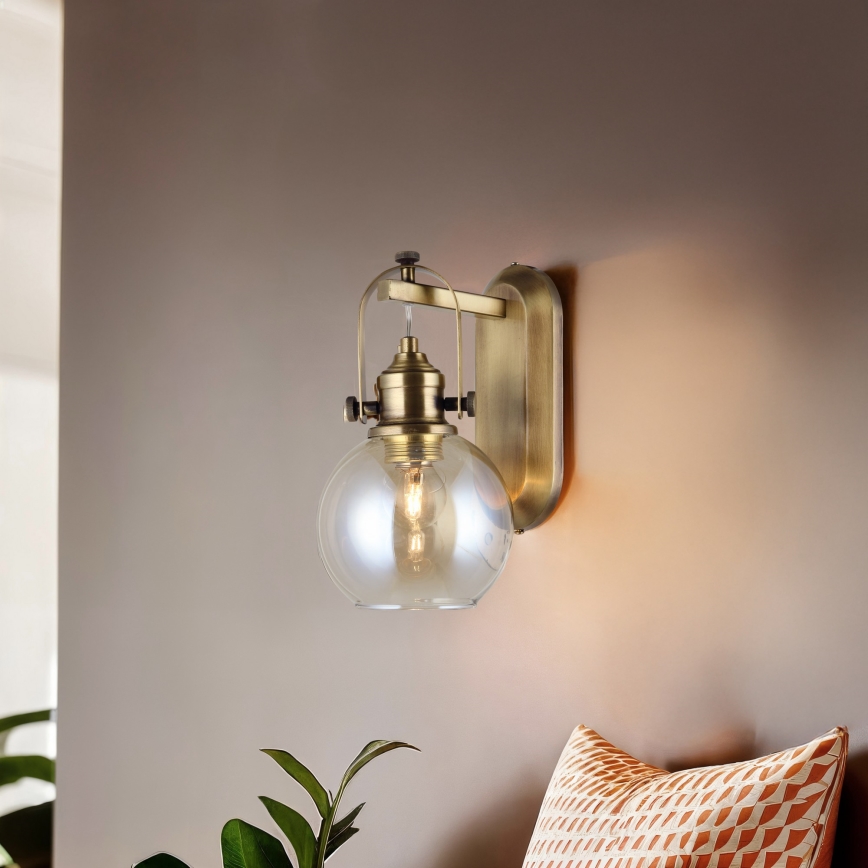 Sienas gaismeklis POLINO 1xE27/40W/230V bronzas krāsā