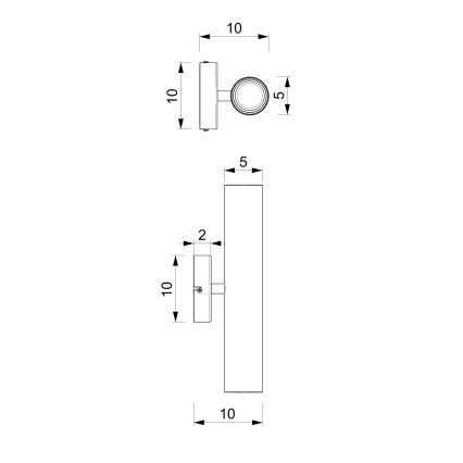 Sienas gaismeklis RAITO 2xGU10/8W/230V balts