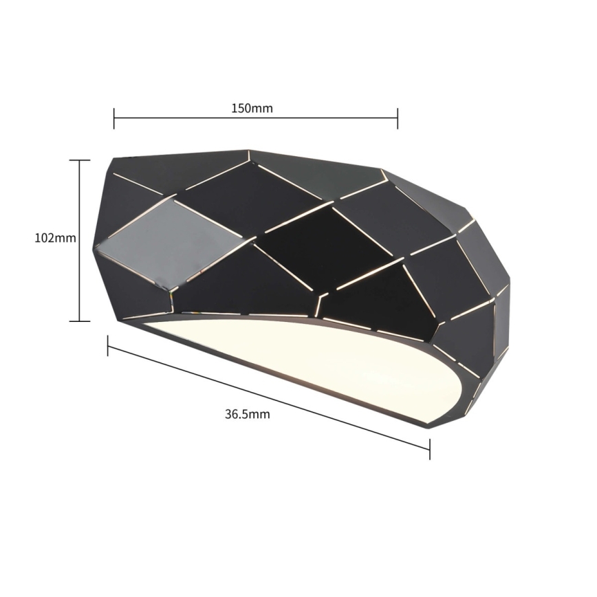 Sienas gaismeklis REUS 1xE27/40W/230V melns