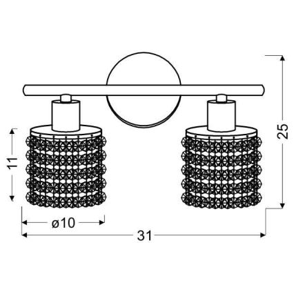 Sienas gaismeklis ROYAL 2xG9/40W/230V