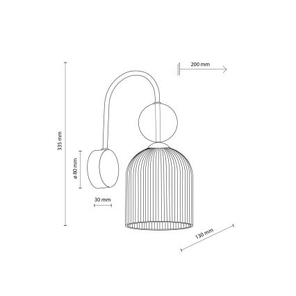 Sienas gaismeklis SOPHIA 1xE14/10W/230V melns/dūmakaini bēšs