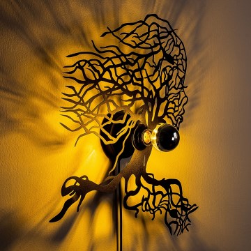 Sienas gaismeklis TREE WOMAN 1xE27/40W/230V melns