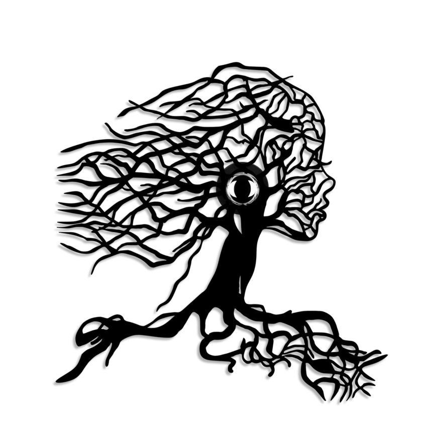 Sienas gaismeklis TREE WOMAN 1xE27/40W/230V melns