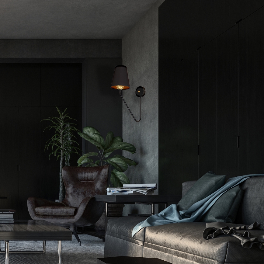 Sienas gaismeklis VICTORIA 1xE27/60W/230V melns