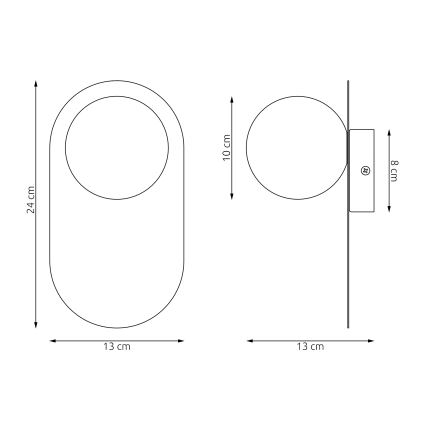 Sienas gaismeklis VIVA 1xG9/8W/230V balts