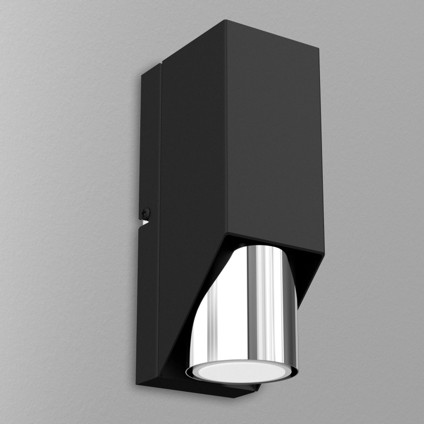 Sienas gaismeklis WALL 1xGU10/8W/230V melns/spīdīgs hroms