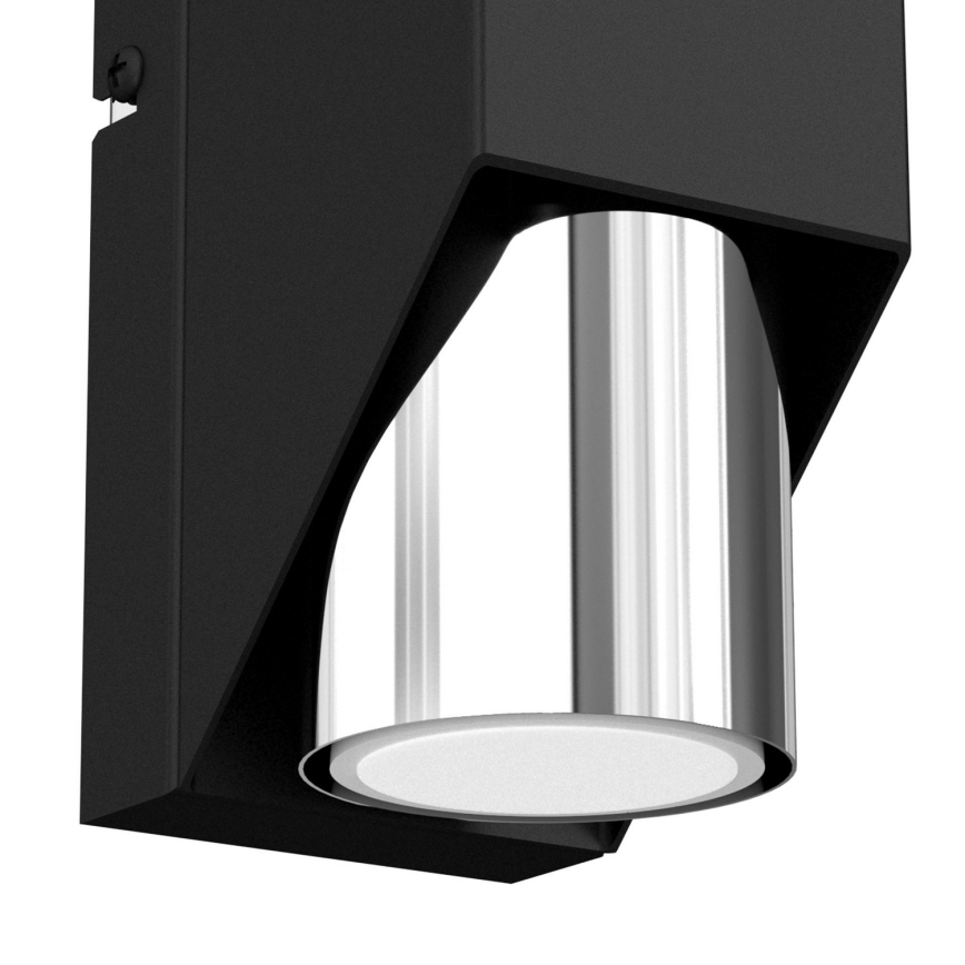 Sienas gaismeklis WALL 1xGU10/8W/230V melns/spīdīgs hroms