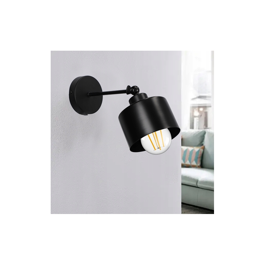 Sienas lampa 1xE27/20W/230V melna