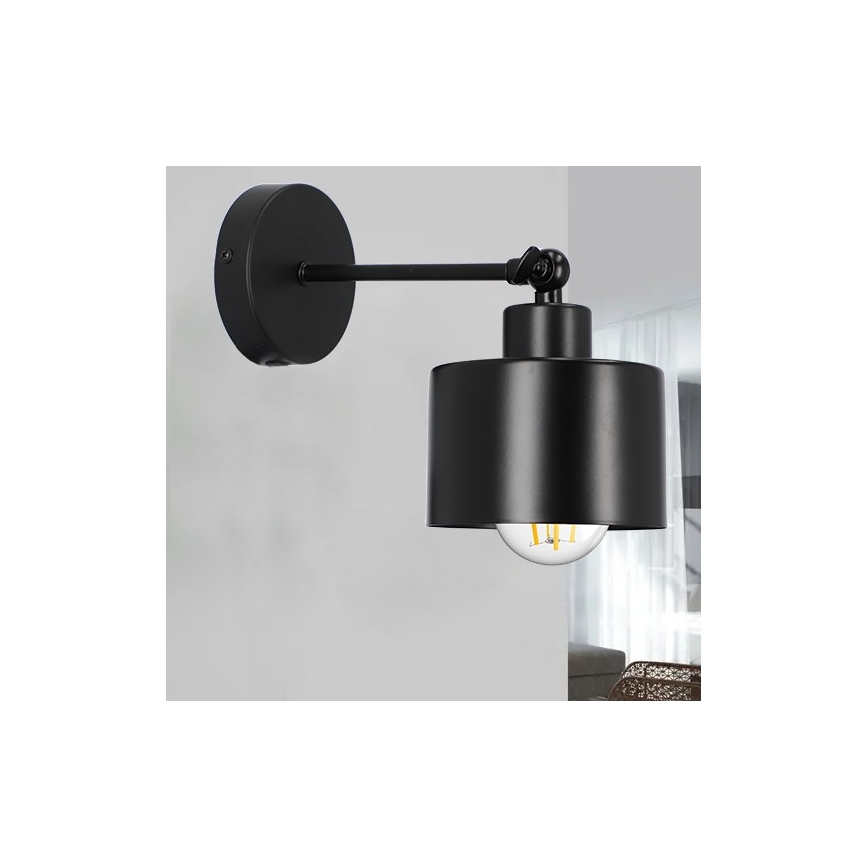 Sienas lampa 1xE27/20W/230V melna