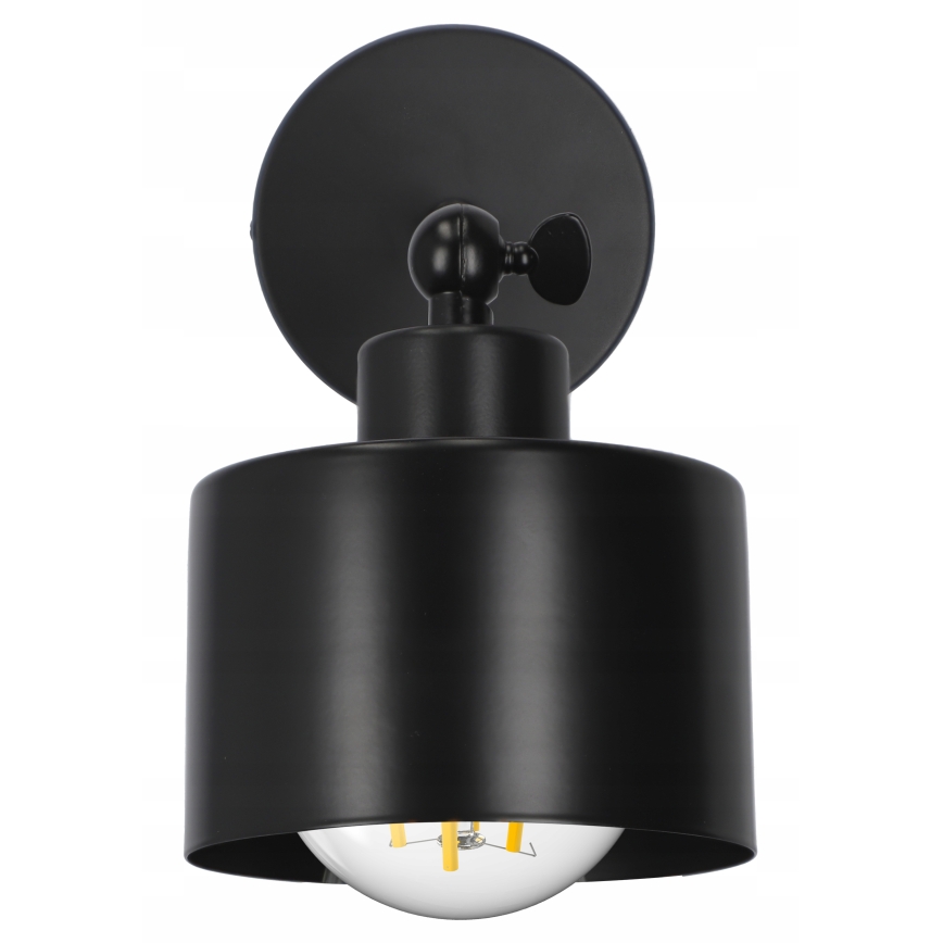Sienas lampa 1xE27/20W/230V melna