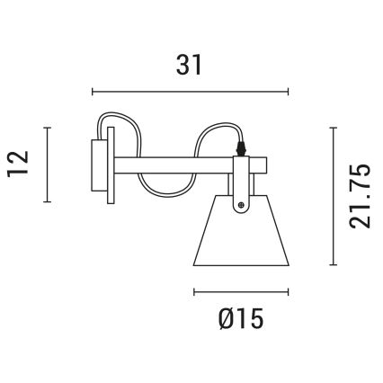 Sienas lampa 1xE27/40W/230V balta