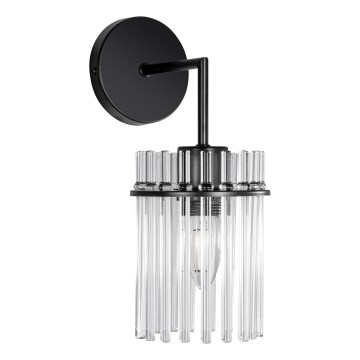 Sienas lampa 1xE27/60W/230V melna/caurspīdīga