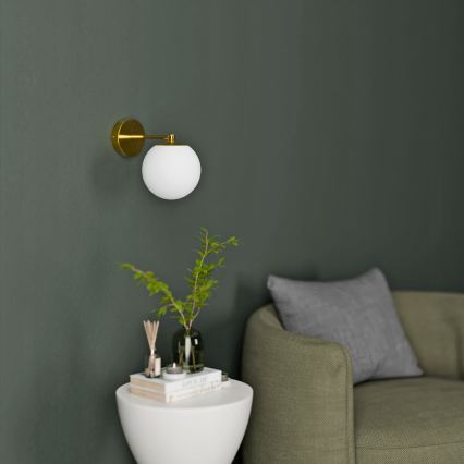 Sienas lampa 1xG9/40W/230V zelta/balta