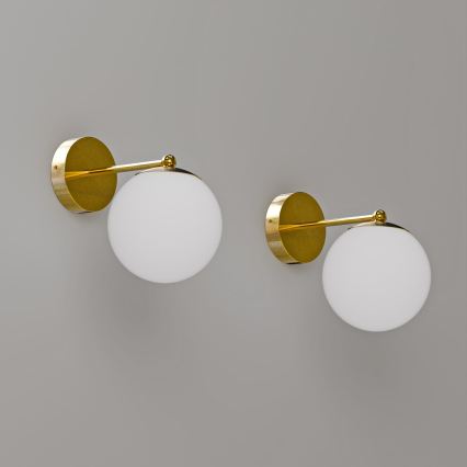 Sienas lampa 1xG9/40W/230V zelta/balta