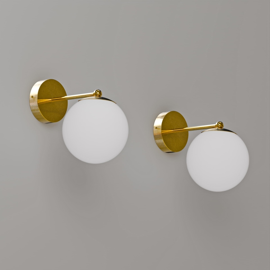 Sienas lampa 1xG9/40W/230V zelta/balta
