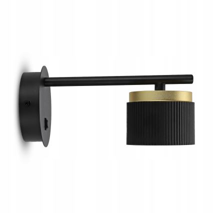 Sienas lampa 1xGX53/35W/230V melna/zelta
