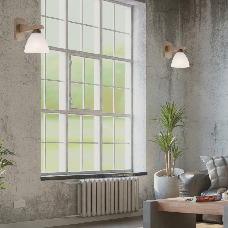 Sienas lampa ADRIANO 1xE27/60W/230V dižskābardis - FSC sertificēts