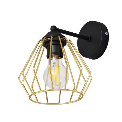Sienas lampa AGAT 1xE27/15W/230V zelta/melna