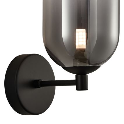 Sienas lampa ALIAS 1xG9/8W/230V melna/pelēka