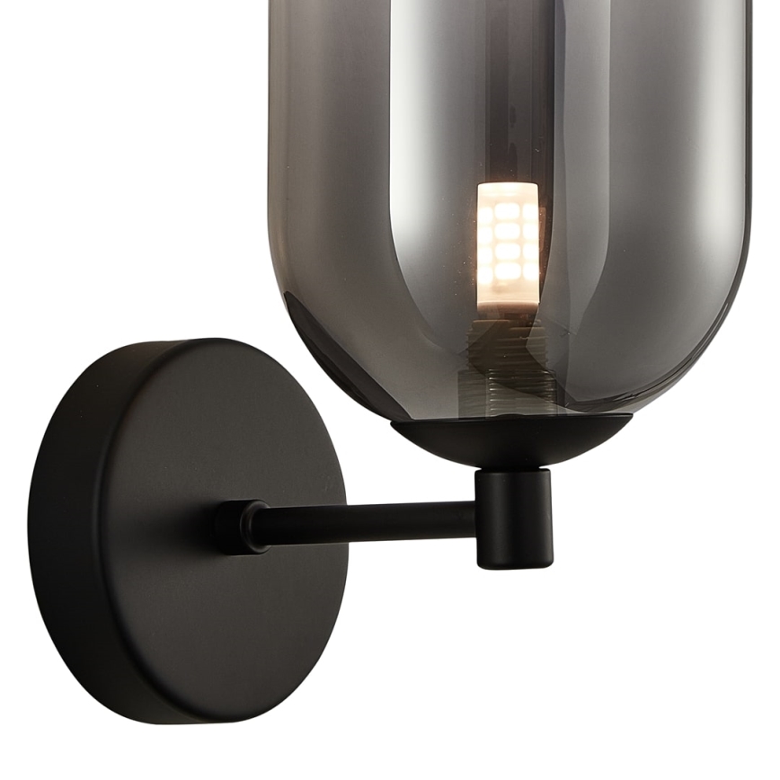 Sienas lampa ALIAS 1xG9/8W/230V melna/pelēka