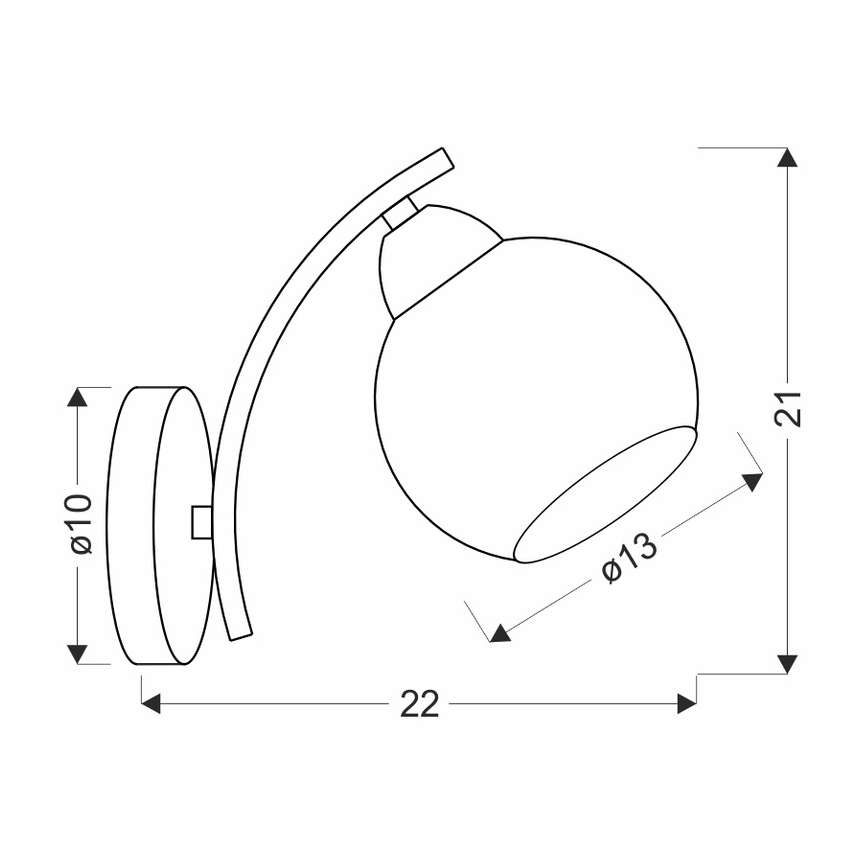 Sienas lampa AMOS 1xE27/40W/230V spīdīgi hromēts