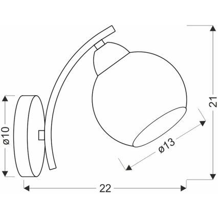 Sienas lampa AMOS 1xE27/40W/230V zelta