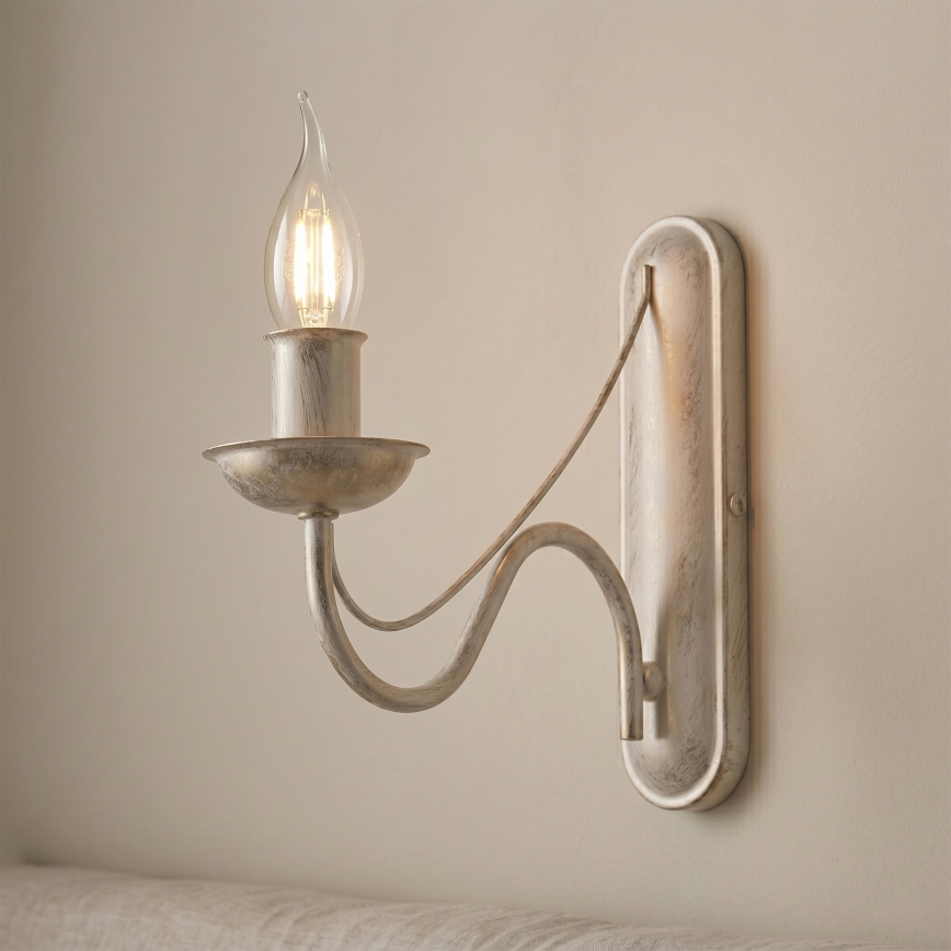 Sienas lampa ANTON 1xE14/60W/230V balta patina