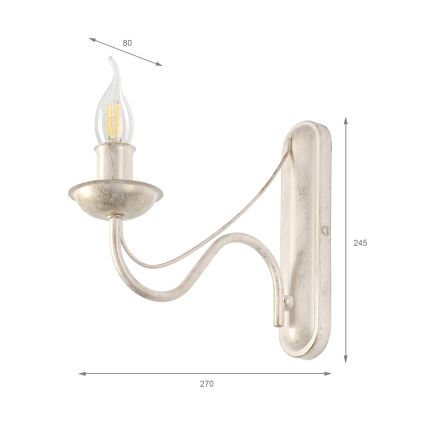 Sienas lampa ANTON 1xE14/60W/230V balta patina