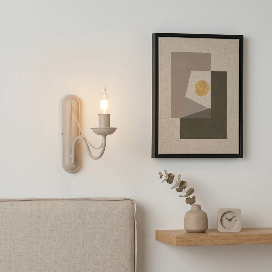 Sienas lampa ANTON 1xE14/60W/230V bēša