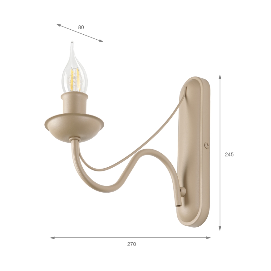 Sienas lampa ANTON 1xE14/60W/230V bēša