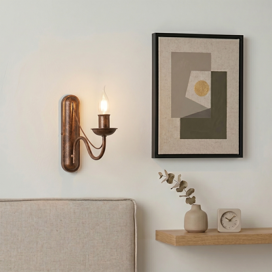 Sienas lampa ANTON 1xE14/60W/230V bronzas krāsā