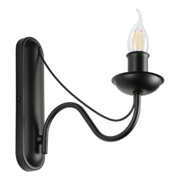 Sienas lampa ANTON 1xE14/60W/230V melna