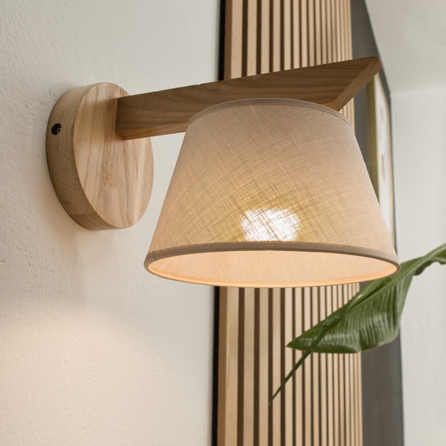 Sienas lampa ANTONIO 1xE14/40W/230V ozolkoks