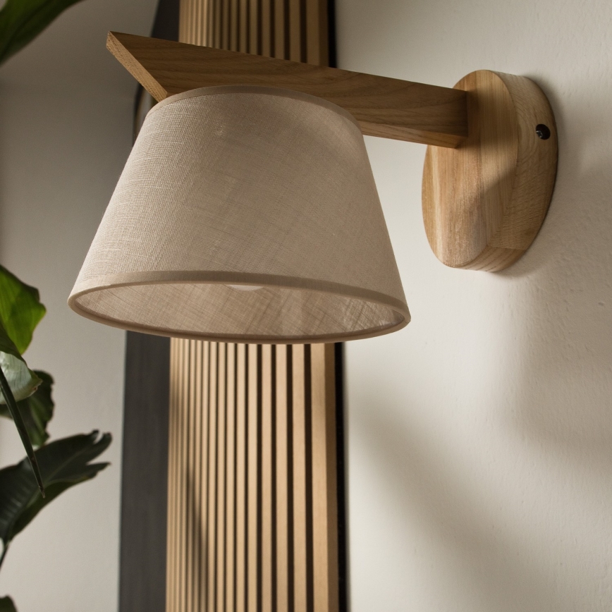Sienas lampa ANTONIO 1xE14/40W/230V ozolkoks