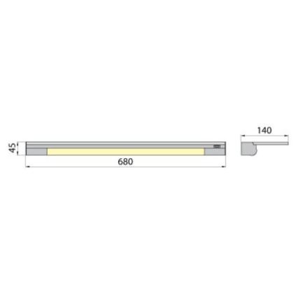 Sienas lampa ar plauktu APERA T5 G5/13W/230V 68 cm