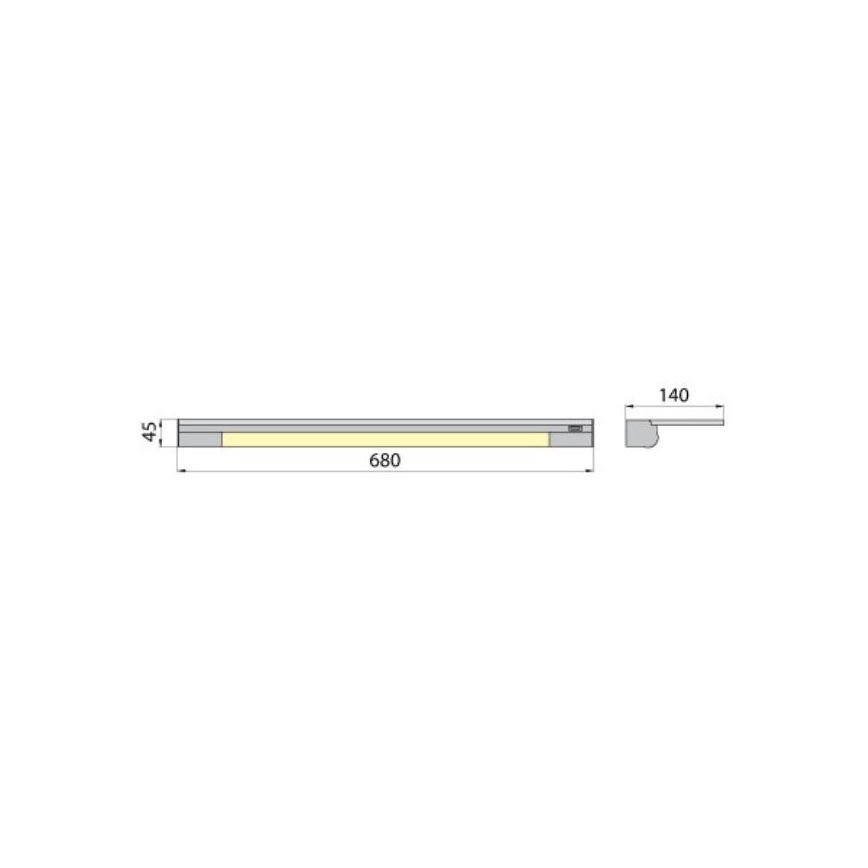 Sienas lampa ar plauktu APERA T5 G5/13W/230V 68 cm