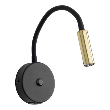 Sienas lampa ar USB portu LAGOS 1xG9/3W/5V 4000K melna/zelta