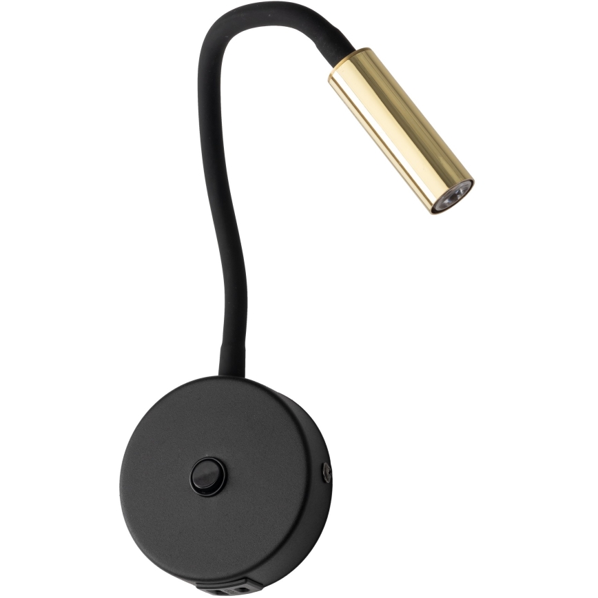 Sienas lampa ar USB portu LAGOS 1xG9/3W/5V 4000K melna/zelta