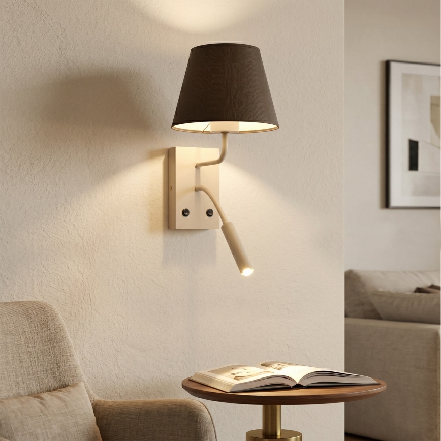 Sienas lampa ARDEN 1xE27/15W/230V + 1xG9/8W bēša/brūna